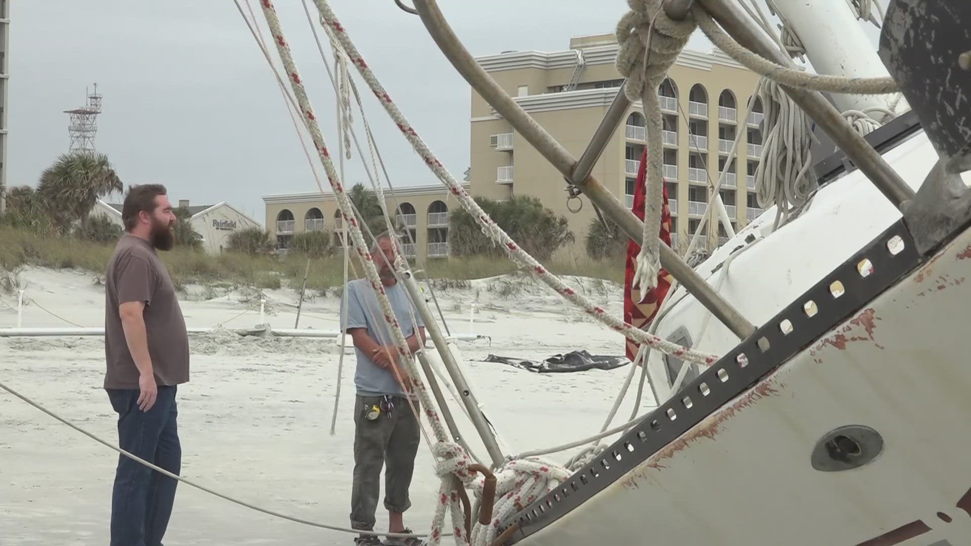 Ever since Luke Rehberg's boat washed ashore on Jacksonville Beach 3 weeks ago, the man says he will become a First Coast resident as the boat will be demolished.