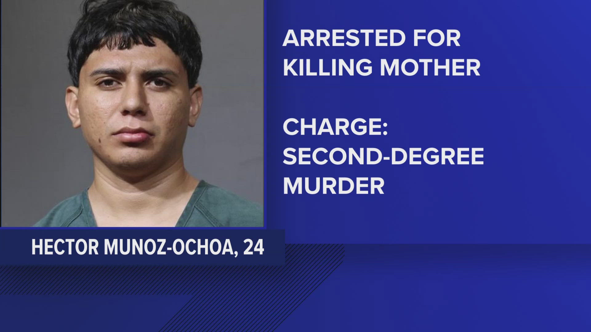 Hector Munoz-Ochoa, 24, has been charged with second-degree murder in connection to the murder of his mother, Lilian Ochoa-Menjivar, who was 55 years old.