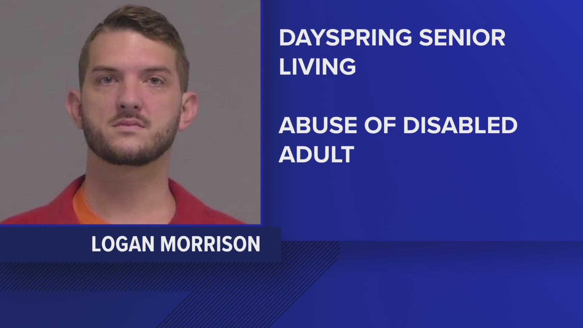 Logan Morrison is accused of grabbing and shoving a resident at a senior living facility where he was employed.