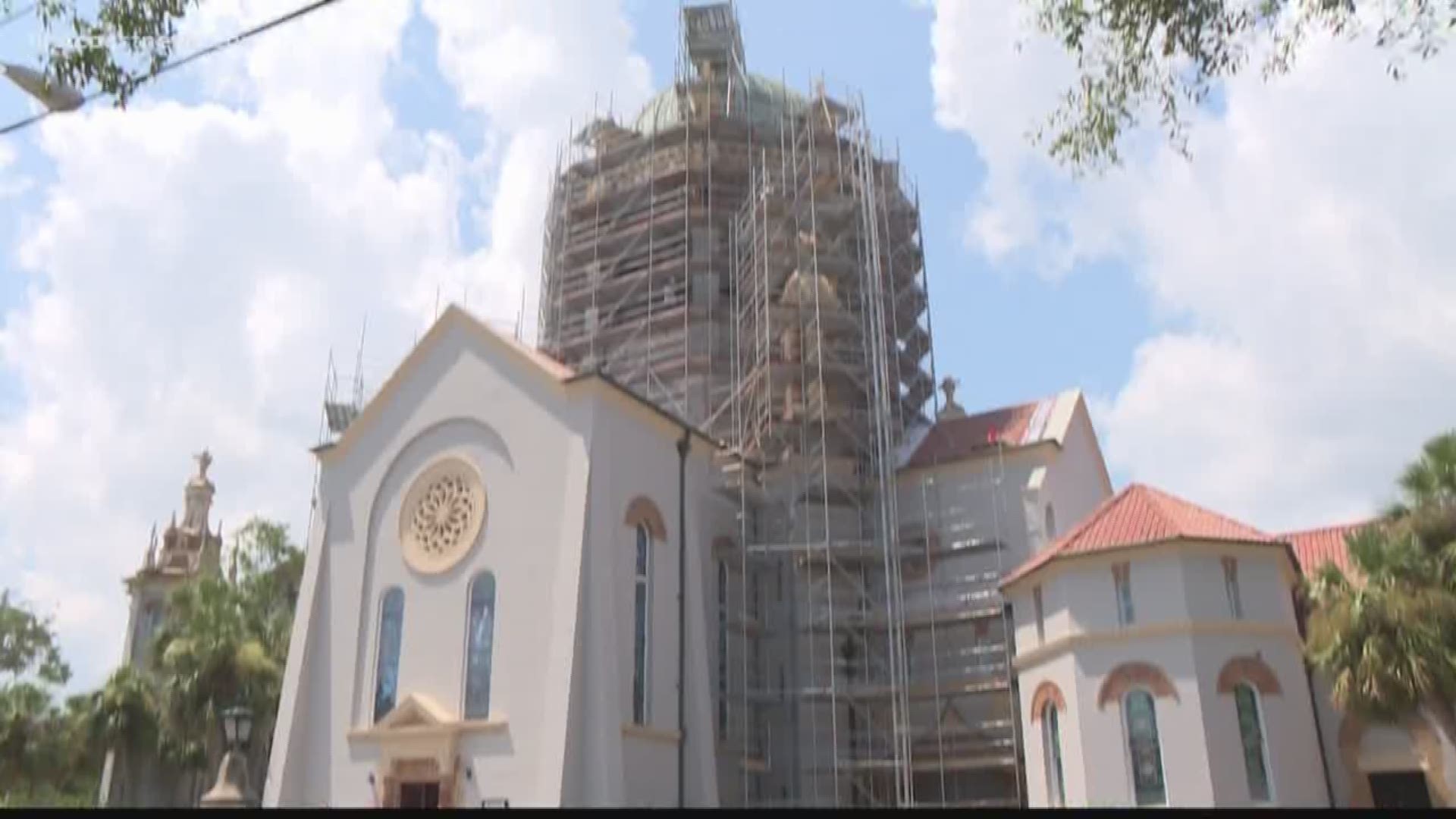 One of the well known parts of the St. Augustine skyline is the Memorial Presbyterian Church's dome. It looks different right now as a major restoration project is underway. 