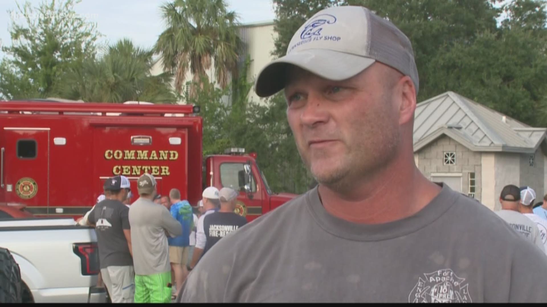 The search is still on for a missing firefighter from the Jacksonville Fire and Rescue Department and his friend, a firefighter from Fairfax, Va., after neither returned from a fishing trip near Port Canaveral.
