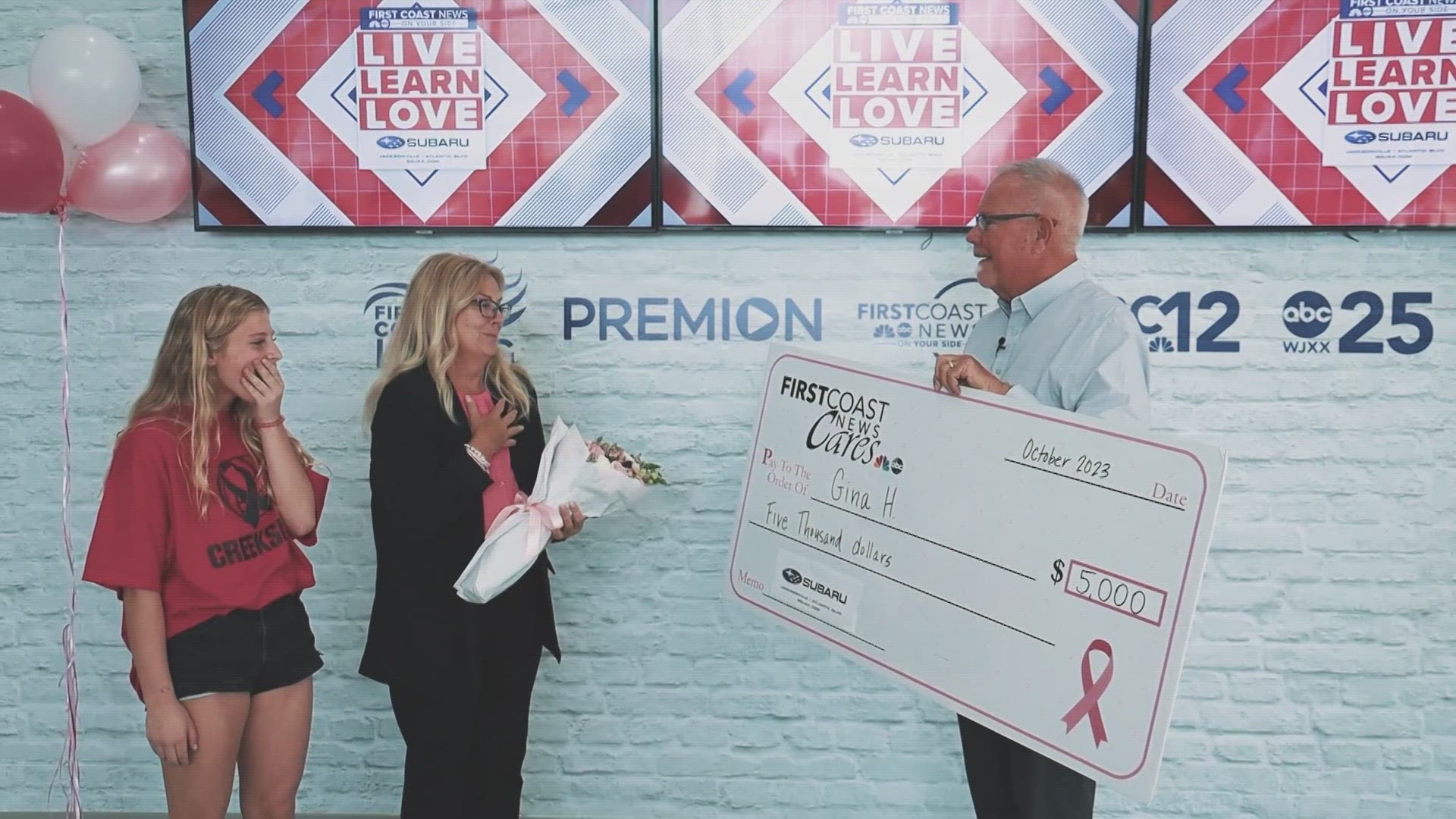 Gina Hansen is frank about life after getting a double mastectomy, and that includes financial struggles. But then a surprise from Subaru of Jacksonville came about.