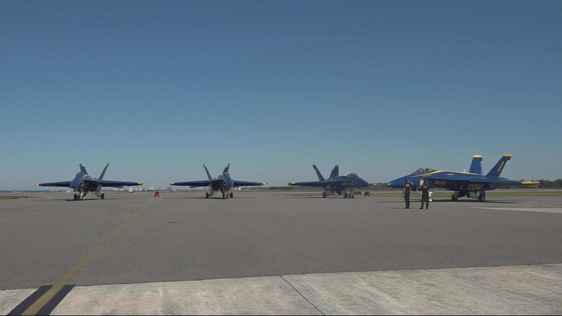 See the Blue Angels during their two day air show on Saturday and Sunday.