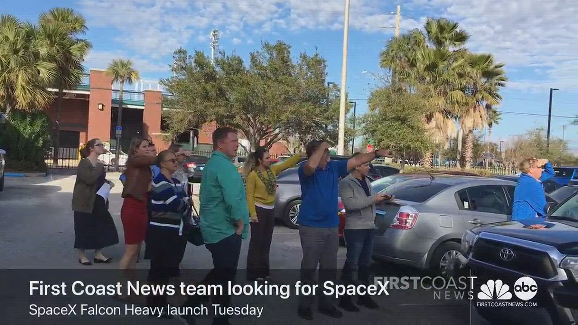 The team at First Coast News took a break from reporting news Tuesday to watch the news and history being made with the launch of SpaceX Falcon Heavy.