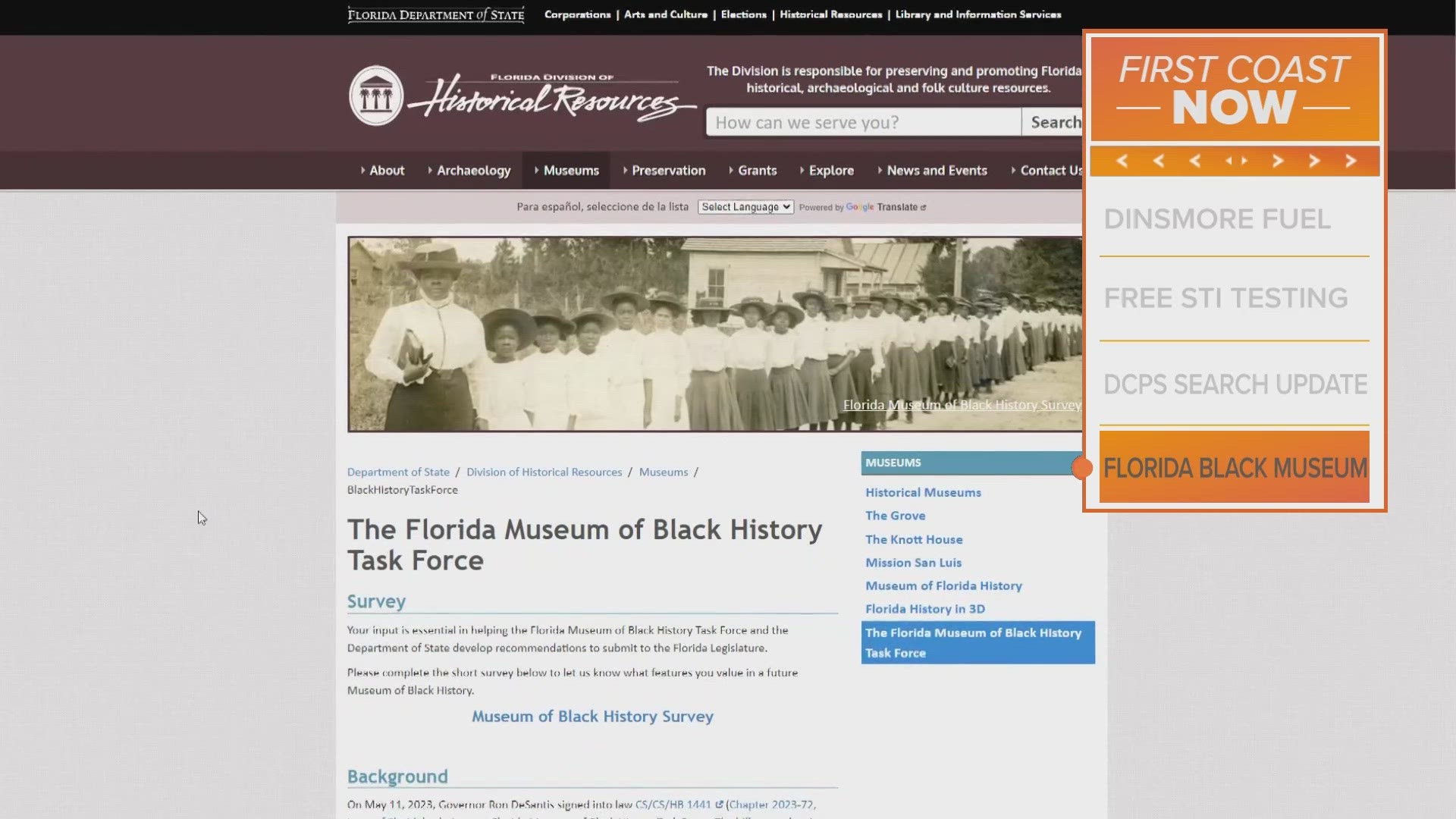 The county is one of four finalists for the museum, as a special meeting will be held in Tallahassee on Friday to answer questions about the proposal.