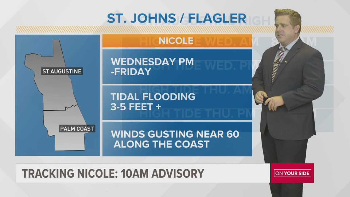 Tracking Nicole's impacts CountybyCounty Nov. 8 10 a.m