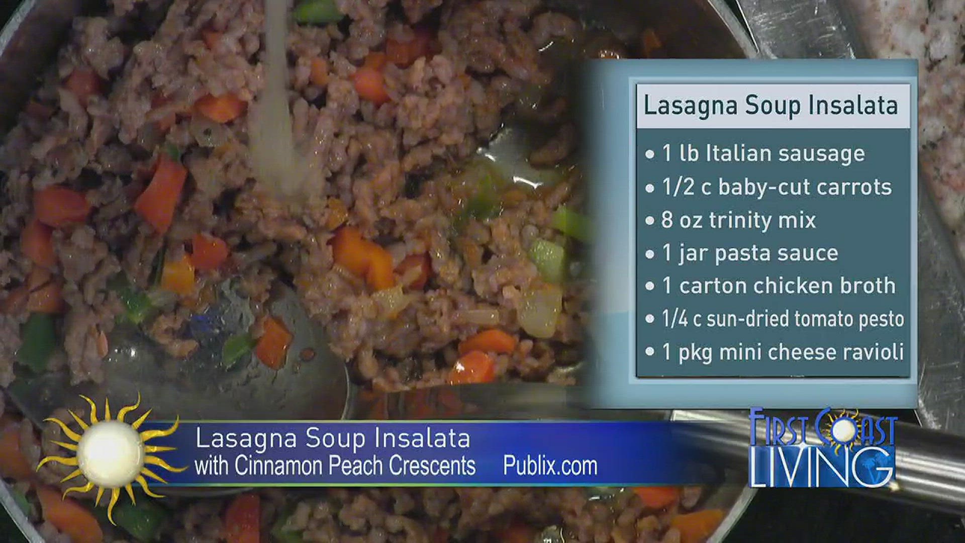 Publix - Lasagna Soup Insalata with Cinnamon Peach Crescents