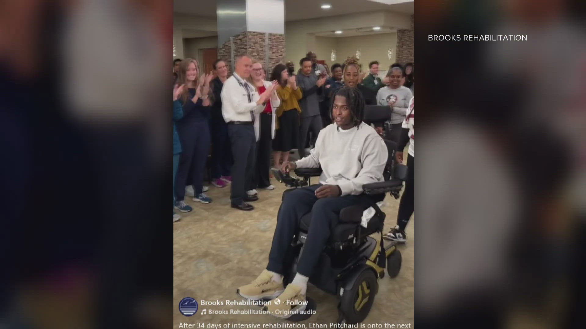 Brooks said Ethan Pritchard went through 34 days of "intense rehabilitation."