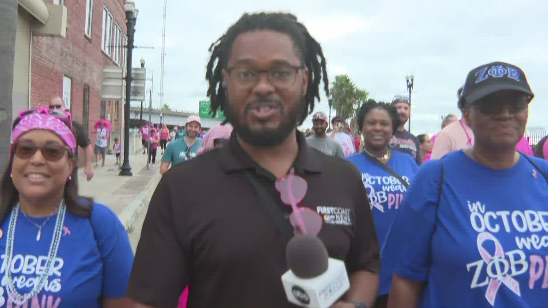 The American Cancer Society's Breast Cancer Awareness walk took place along Bay Street in Downtown Jacksonville Saturday morning.