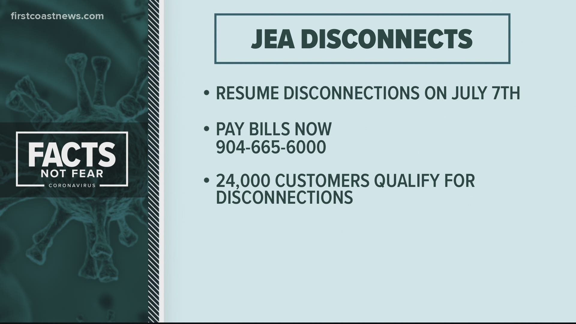 More than 24,000 JEA customers with delinquent utility bills are slated for disconnection starting next month.