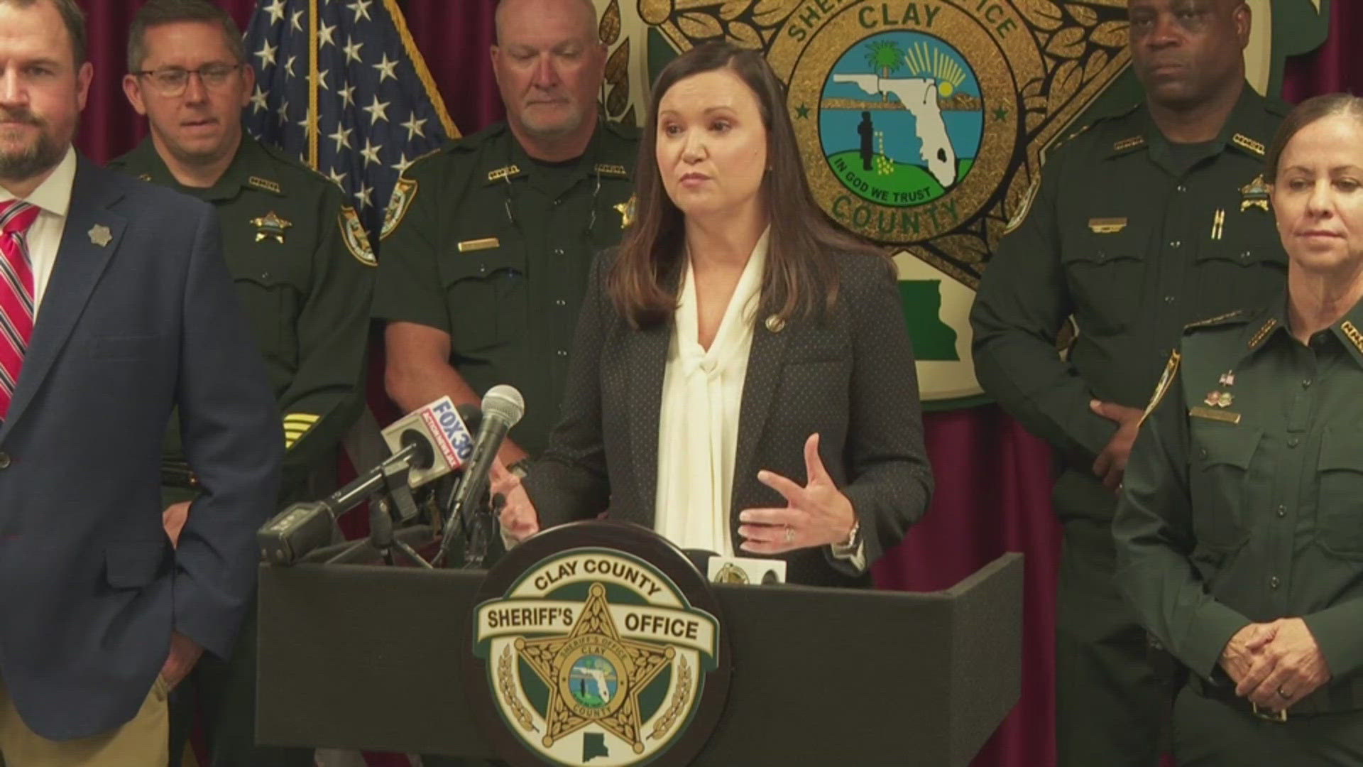 Attorney General Ashley Moody held a press conference alongside Clay County Sheriff Michelle Cook on Tuesday.
