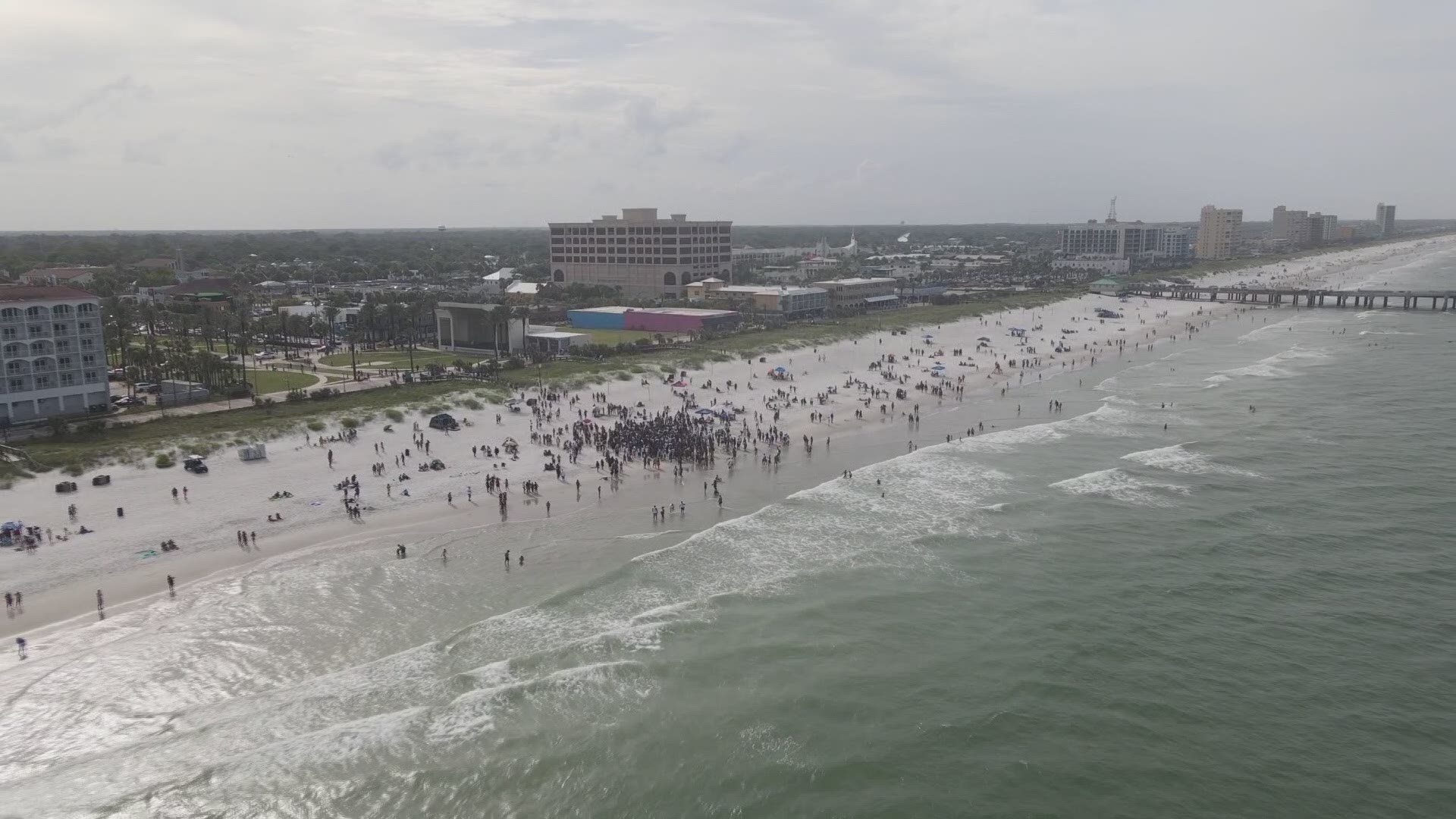 Drone footage of Orange Crush Festival on Jacksonville Beach