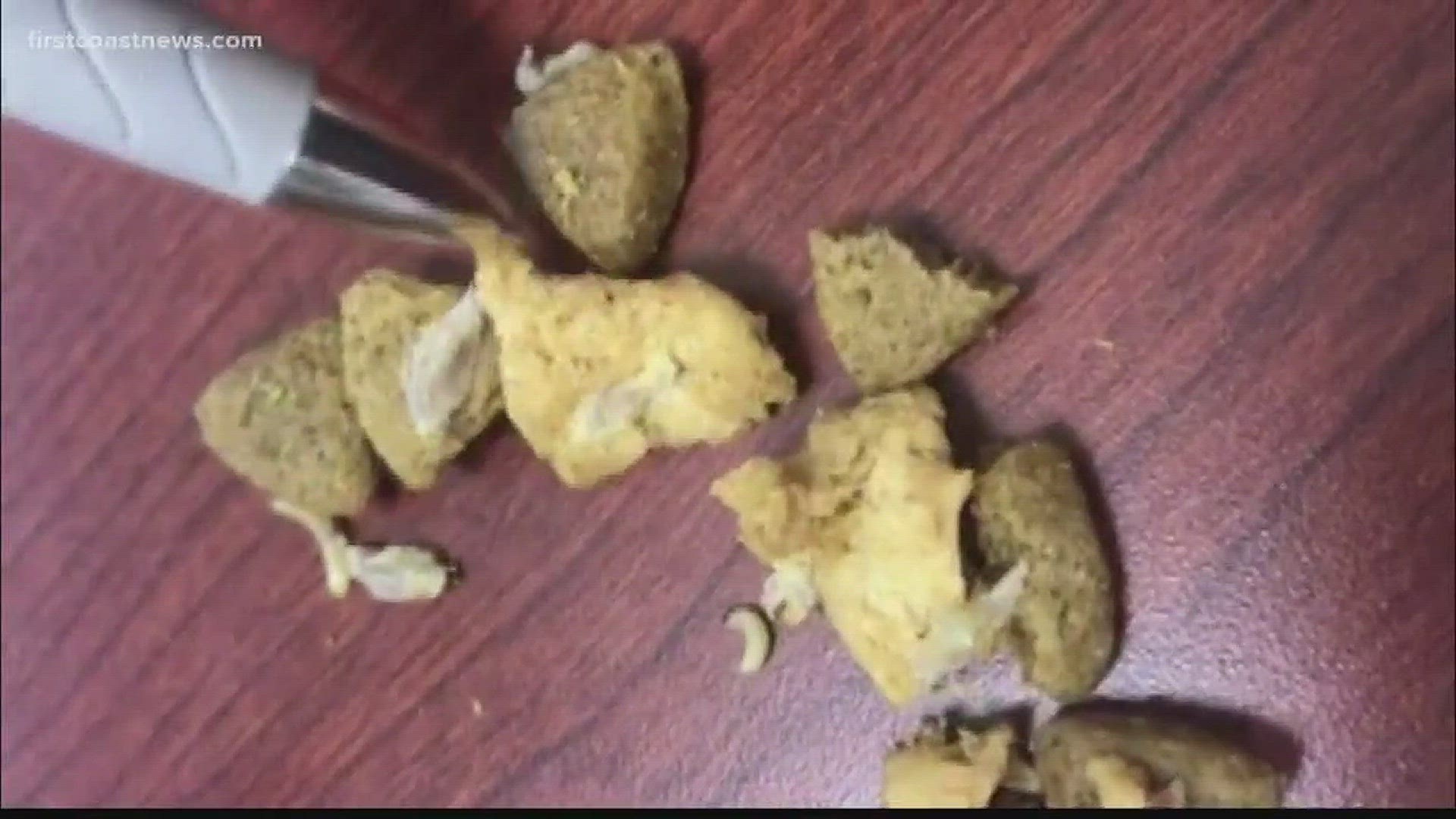He said he checked his dog's food after seeing a similar incident reported on social media. When he checked, he found larvae and moths, he said.