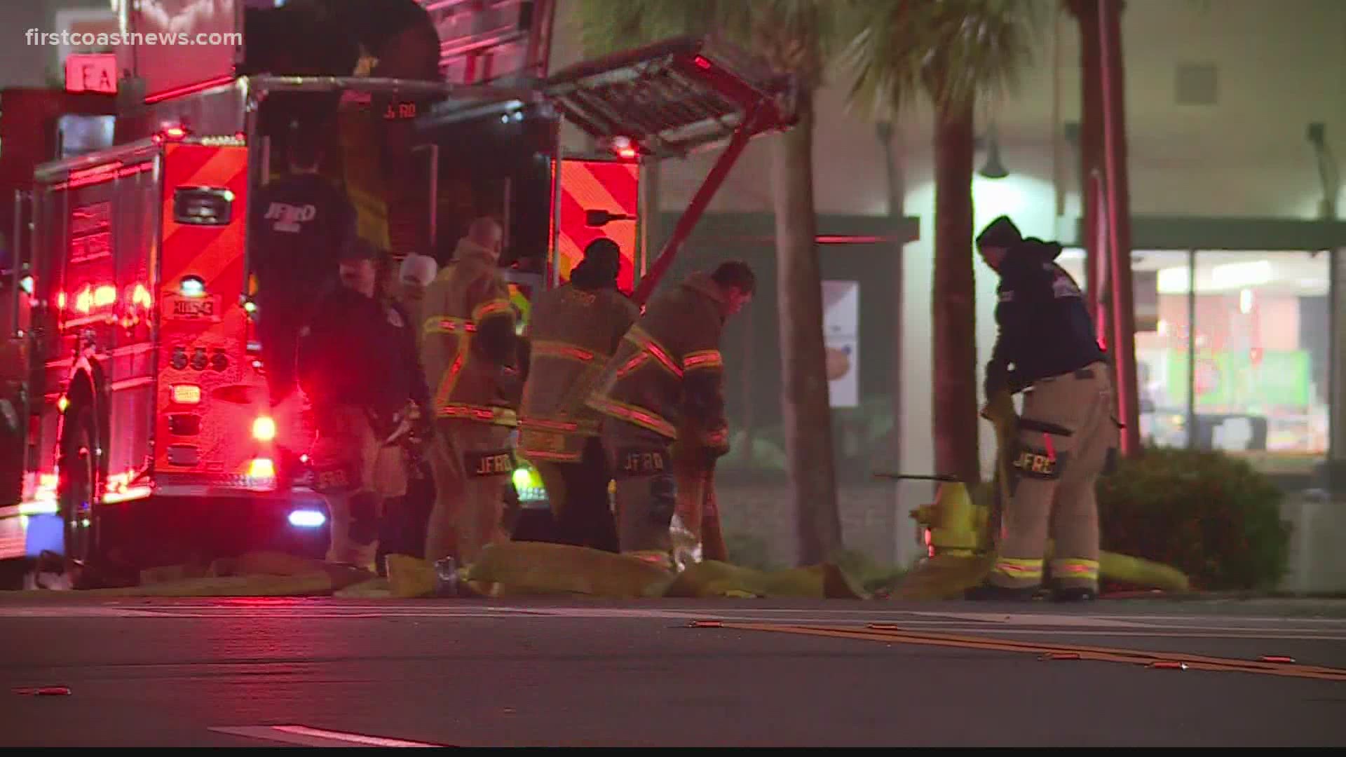 The Jacksonville Fire and Rescue Department said the fire happened at Main Street and Union Street.