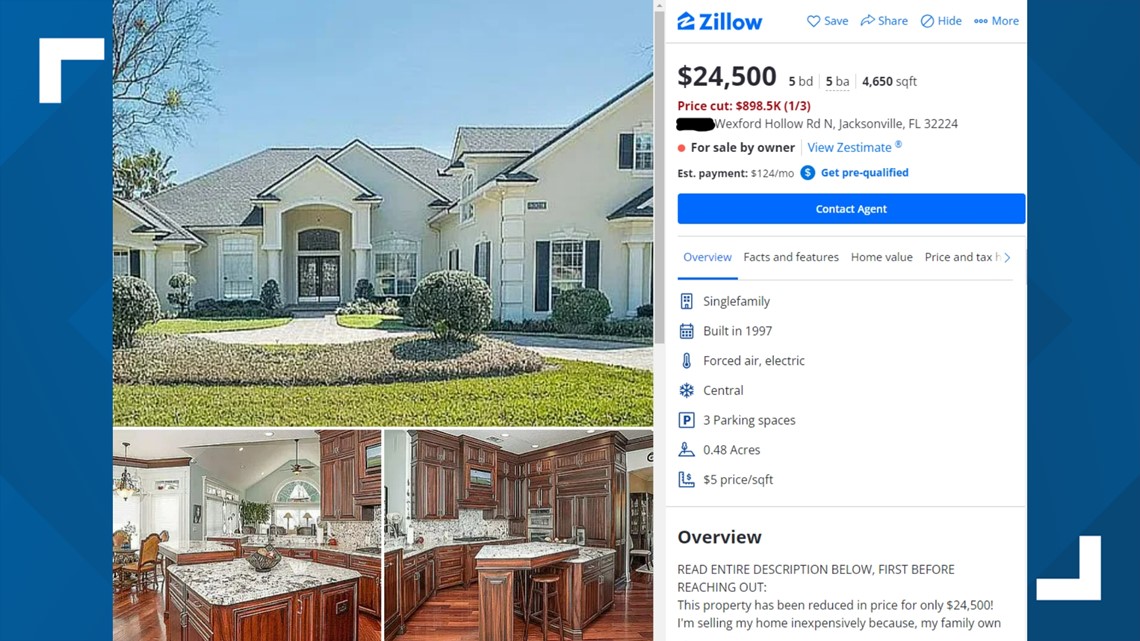 Zillow says Jacksonville 5-bedroom home listed for $24,500 is a scam ...