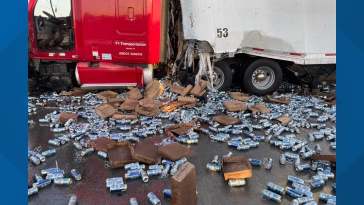 Truck spills beer, barbecue sauce all over Florida highway