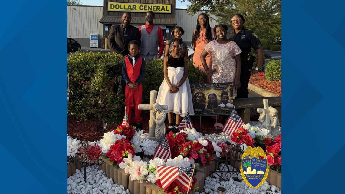 'It's so beautiful:' Family of Jacksonville Dollar General shooting victim thanks officer who rebuilt vandalized memorial