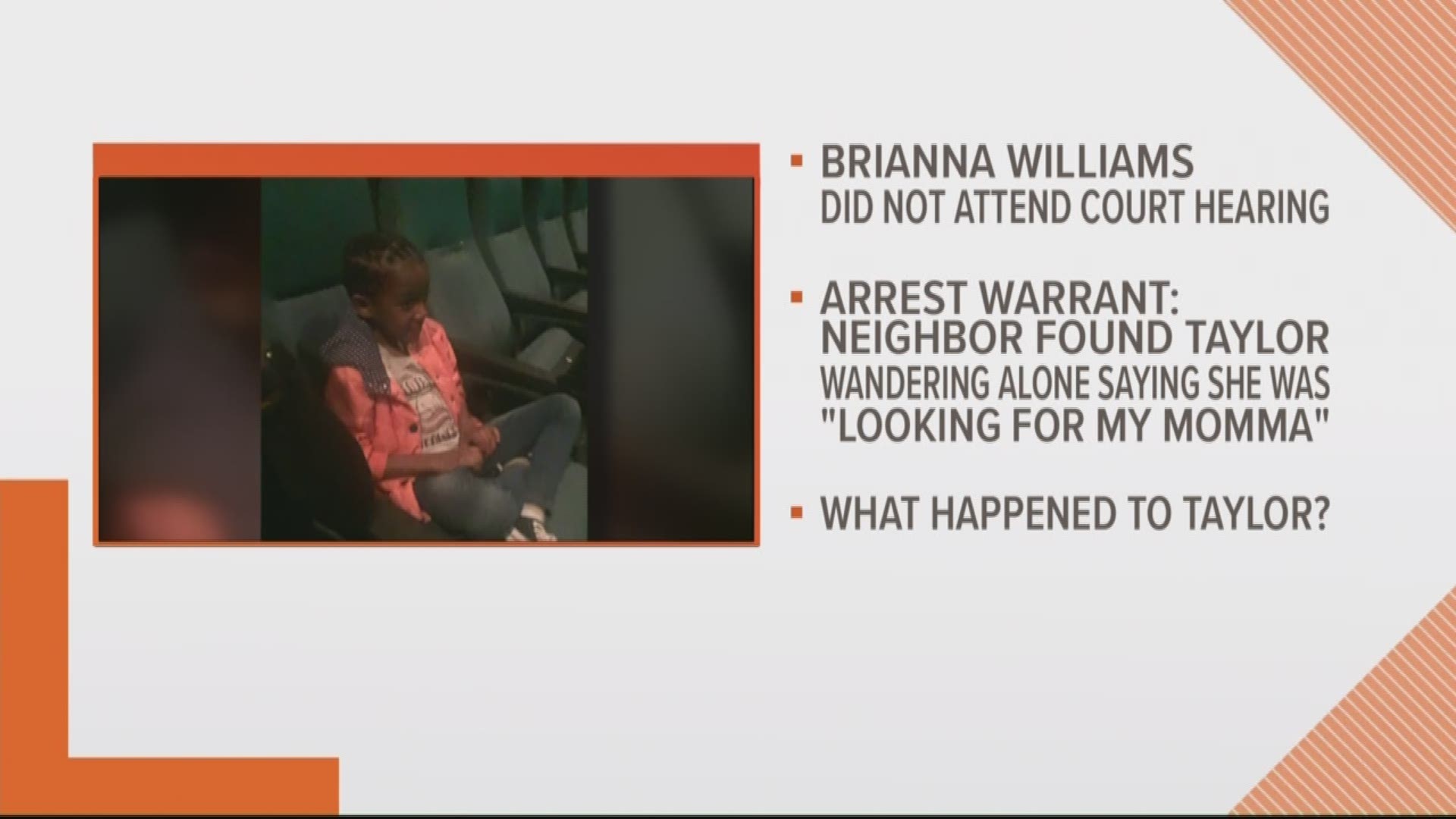 Brianna Williams, the mother of missing 5-year-old Taylor Williams, was taken to the hospital on Tuesday after a reported suicide attempt.