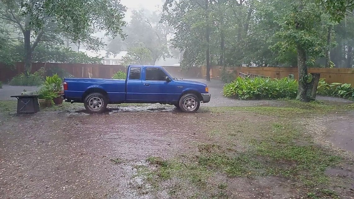 St. Augustine home's yard beginning to flood as Hurricane Milton ...