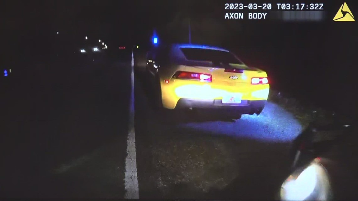 Body camera footage shows traffic stop with suspect before officer shooting