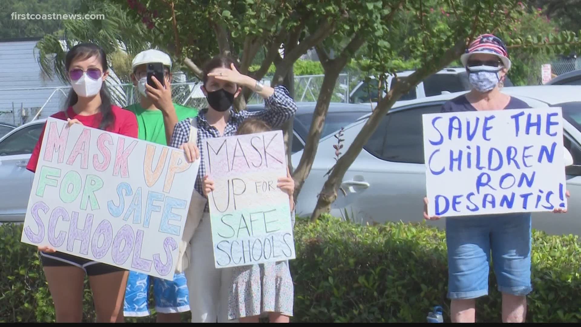 The community members held a rally Sunday evening and were met with counter-protestors.