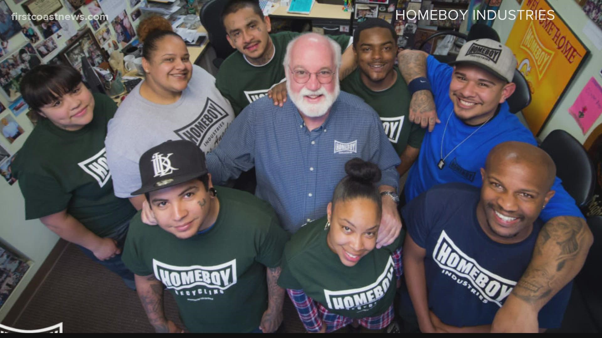 Father Greg Boyle started the world's largest gang intervention and rehab program in the world, Homeboy Industries, in Los Angeles, in the 1980's.