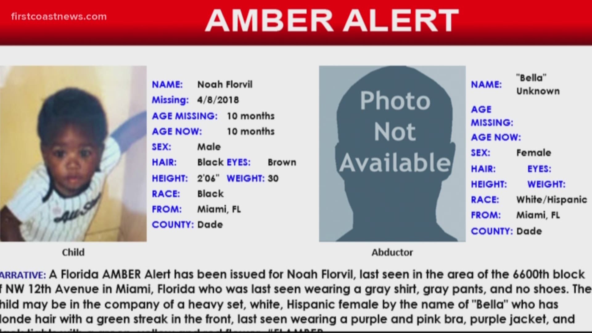 Noah Florvil is believed to be with a Hispanic woman named "Bella."