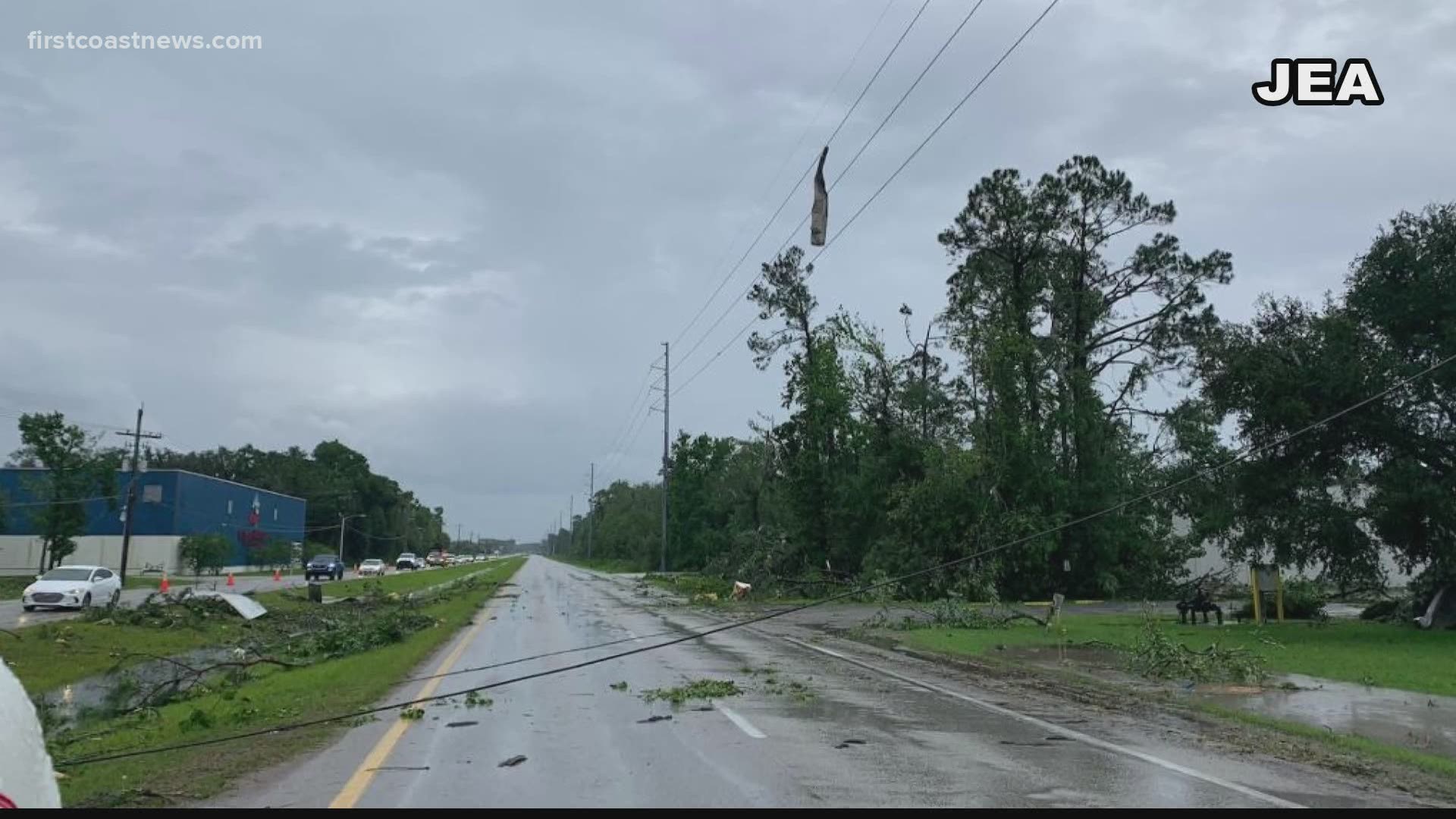 Tornado hits Jacksonville as Tropical Storm Elsa pushes through