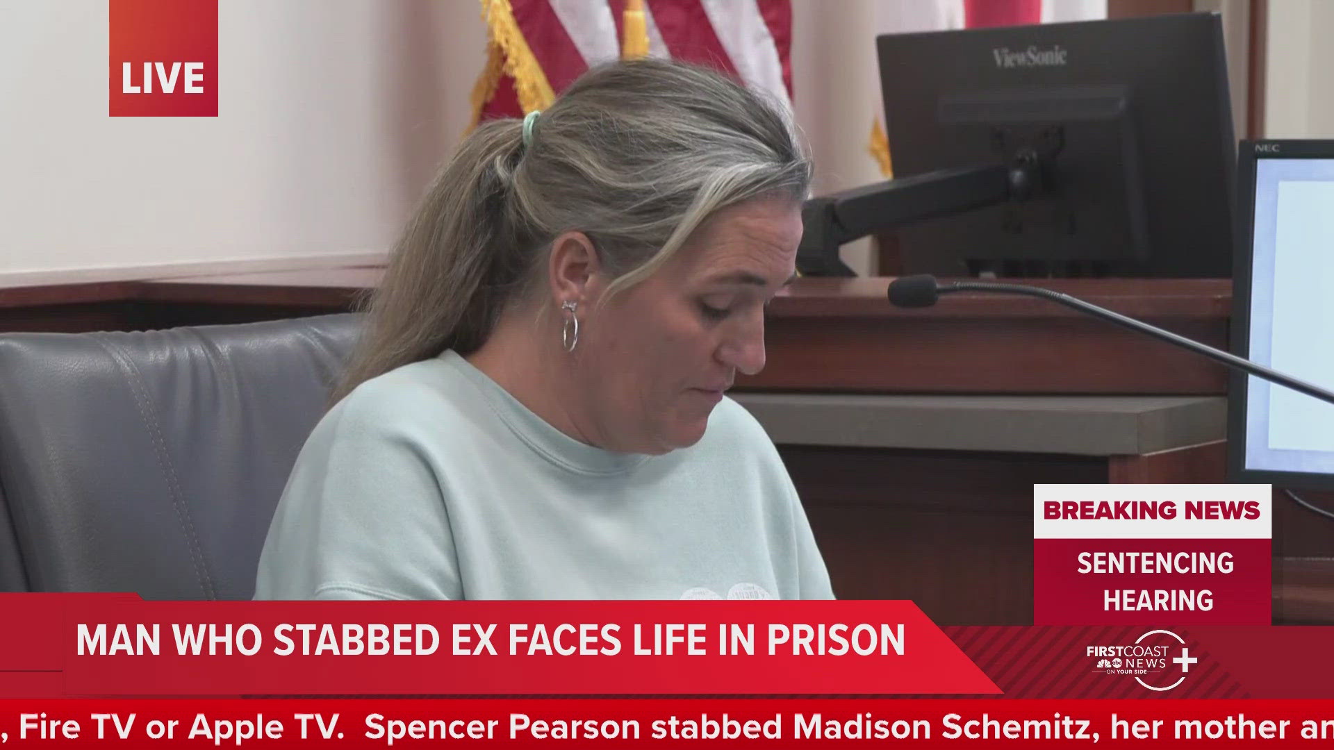 Madison Schemitz's mom told the courtroom of how she has been traumatized by Spencer Pearson's actions when he stabbed her and her daughter.