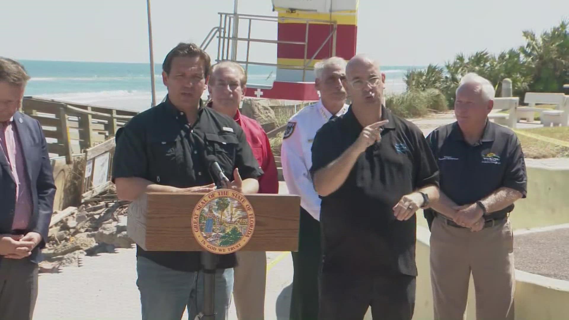 The Florida Governor was joined by DEP Secretary Shawn Hamilton.