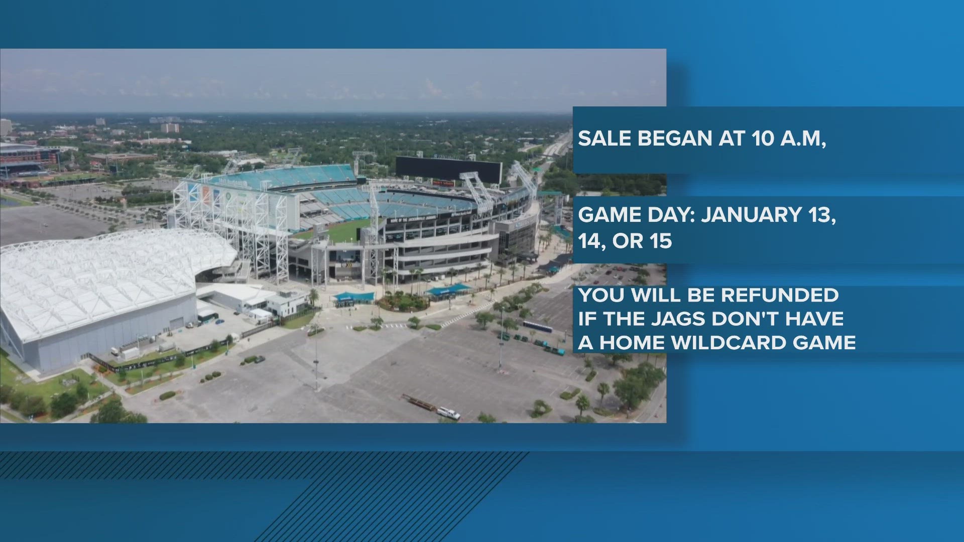 Sales for the Jaguars' potential Wildcard round game got underway Wednesday morning.