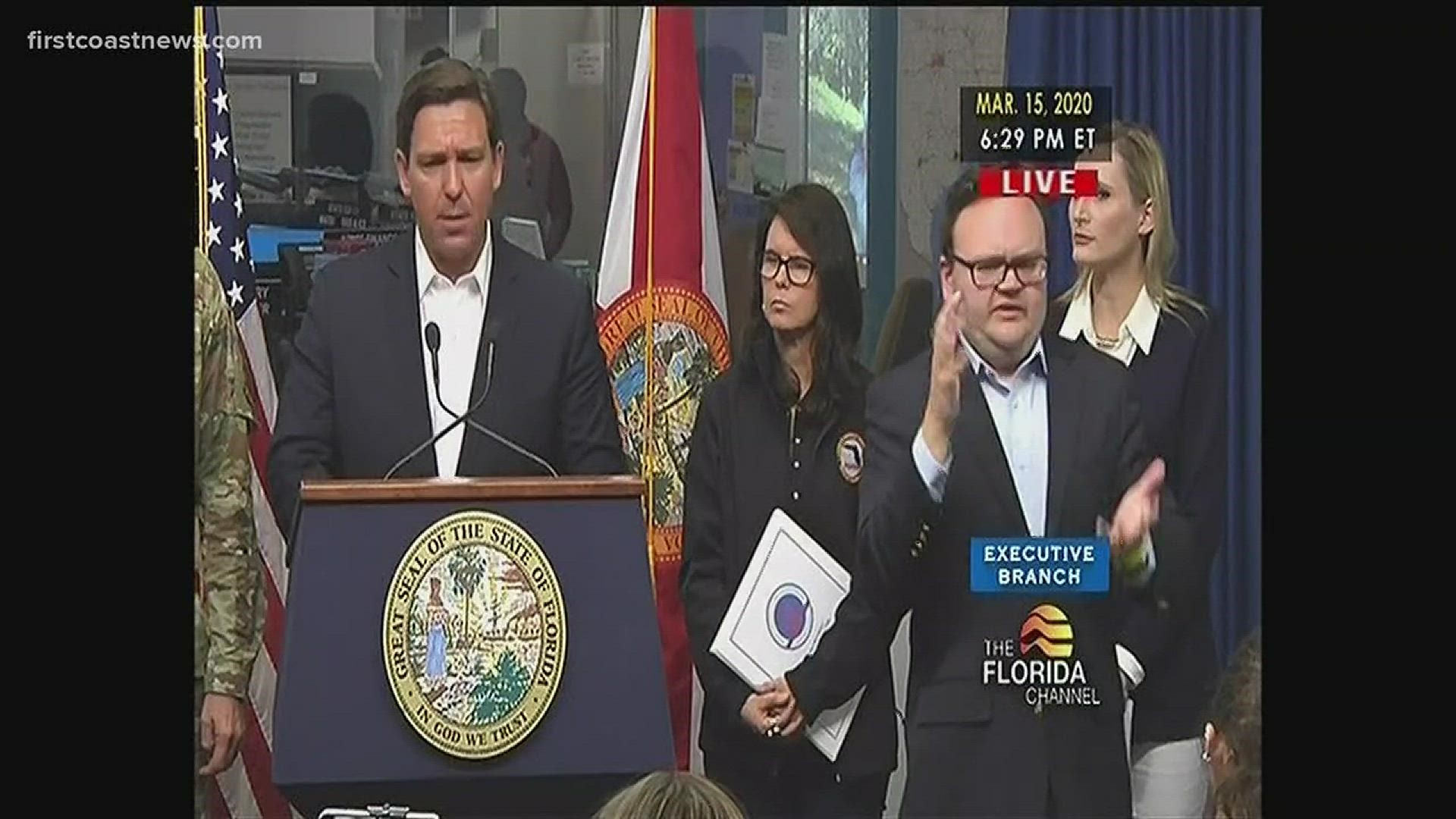 Fla. Gov. Ron DeSantis says large Spring Break events in South Florida "undercut" state's effort to stem the spread of COVID-19.