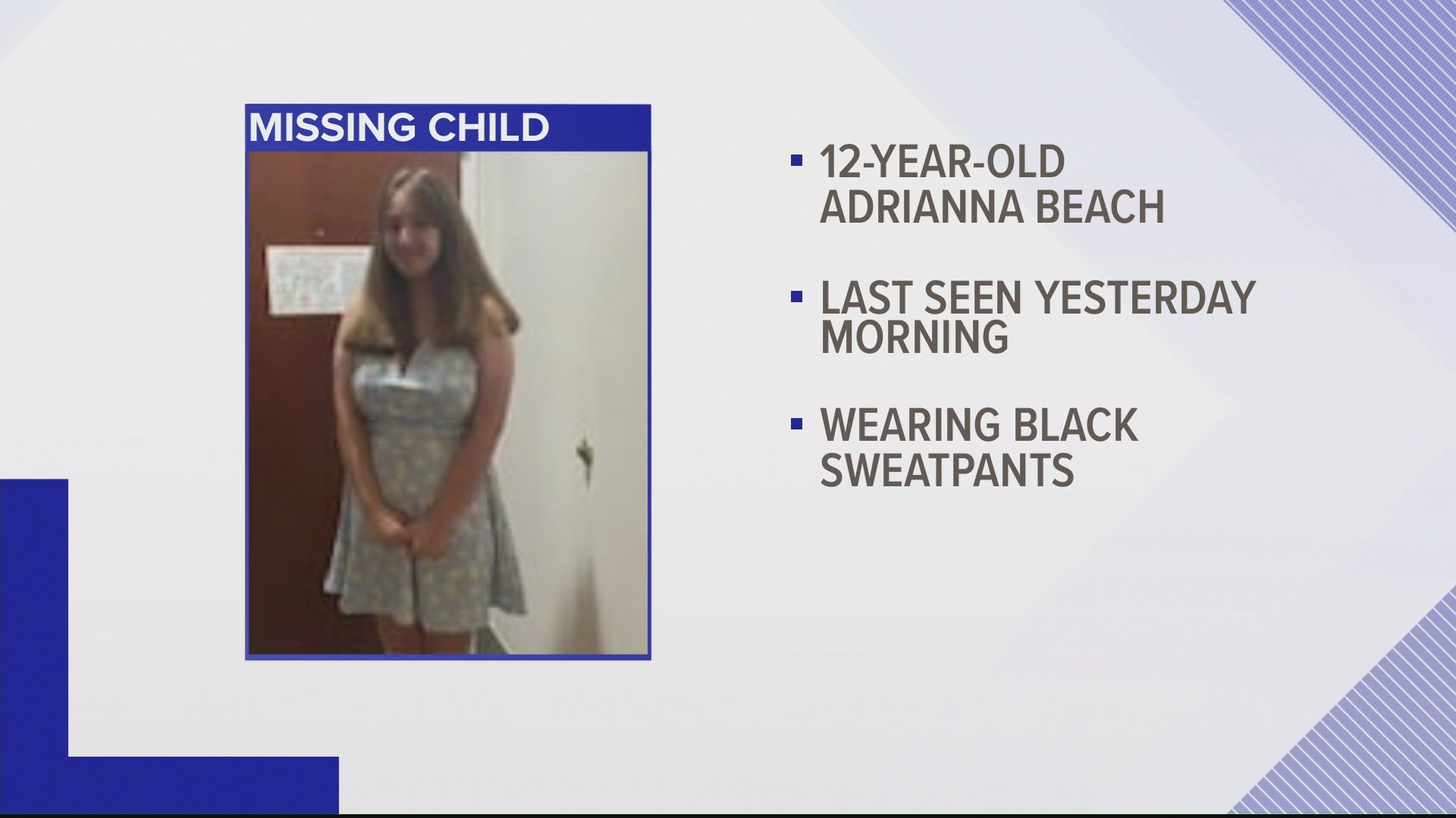 Adrianna Beach is believed to be a runaway.