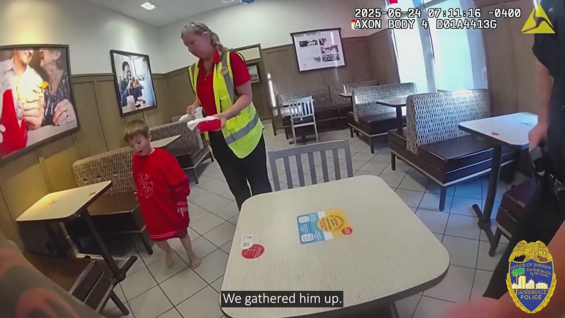 Earlier this summer, two officers responded to a five-year-old who walked into the restaurant on San Jose Boulevard all by himself. 