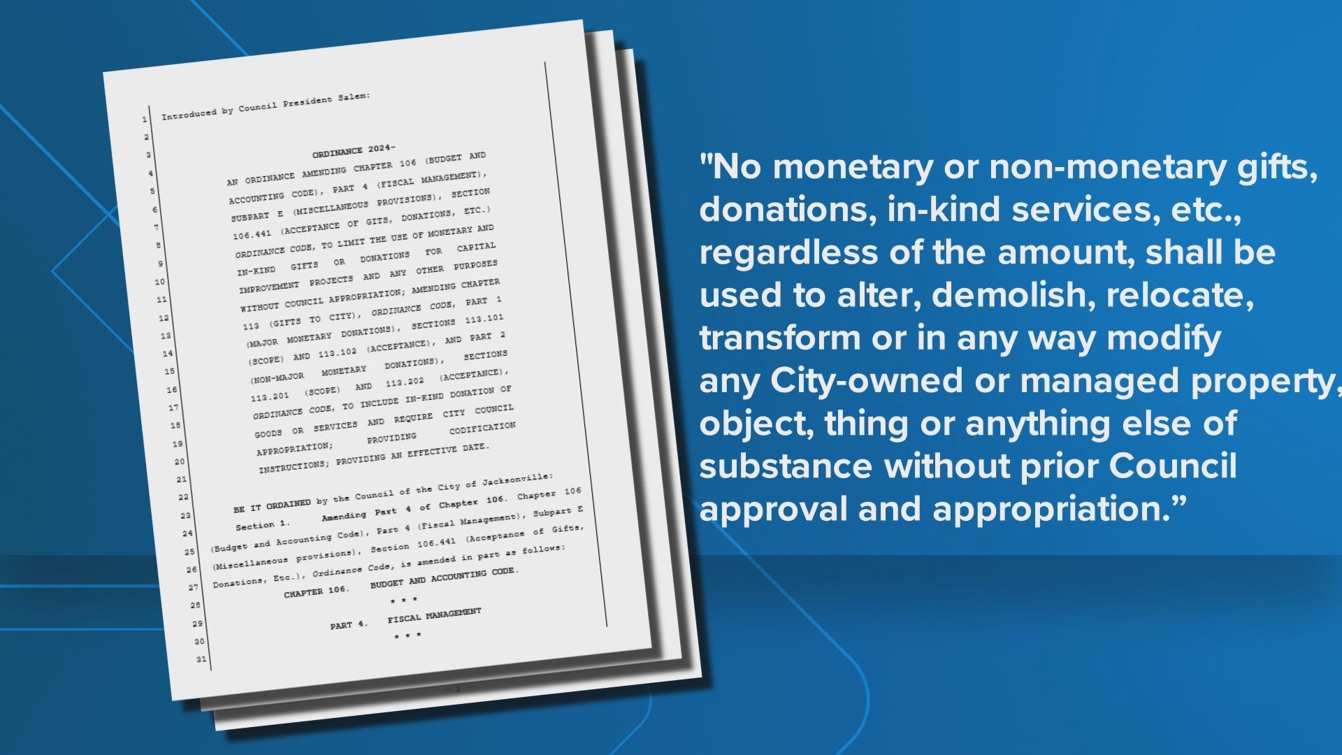 City Council releases bill preventing mayor from using funds for projects without council