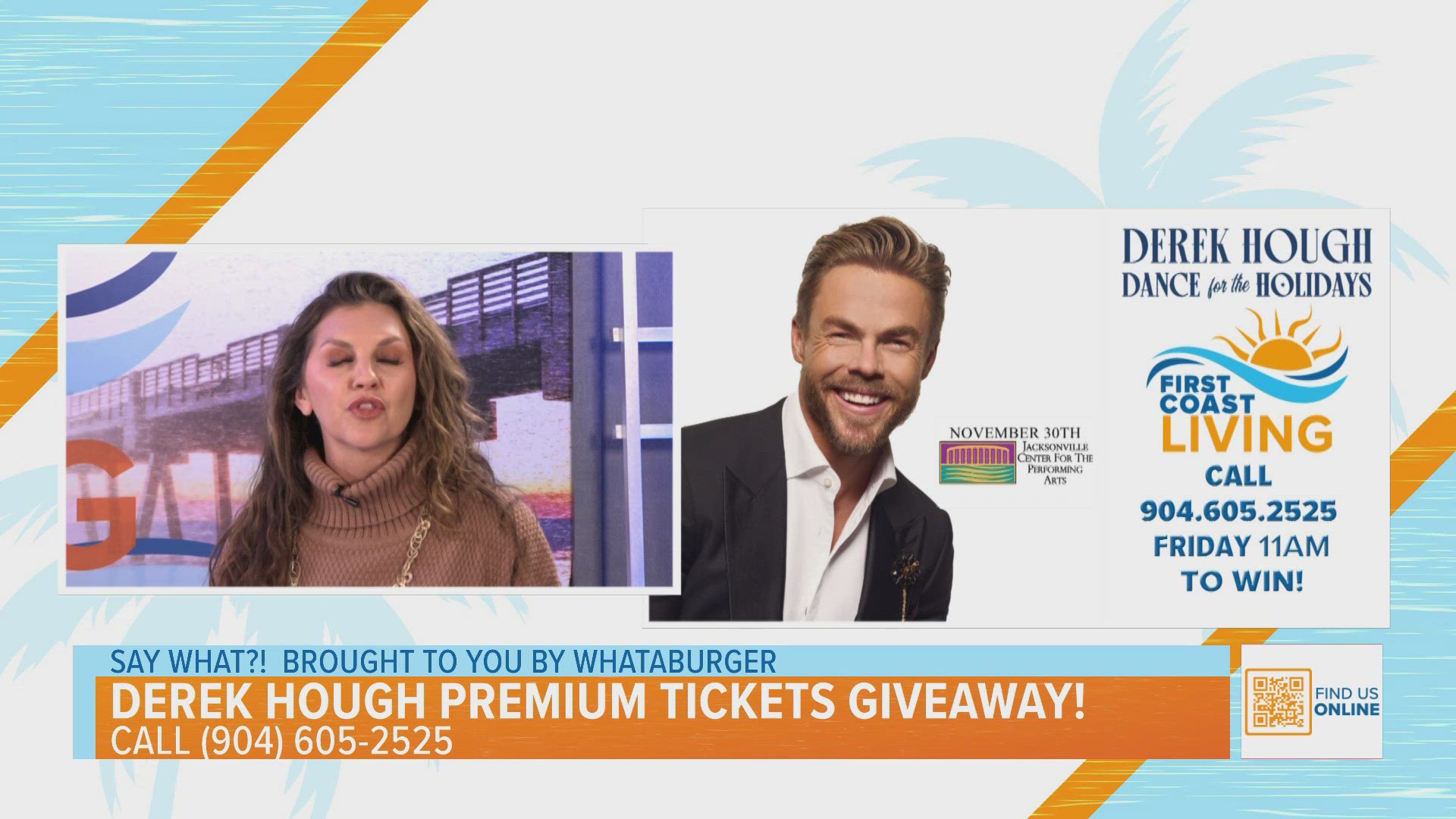 Say What?! | Derek Hough premium ticket giveaway! **Closed**. Say What is brought to you by Whataburger. 