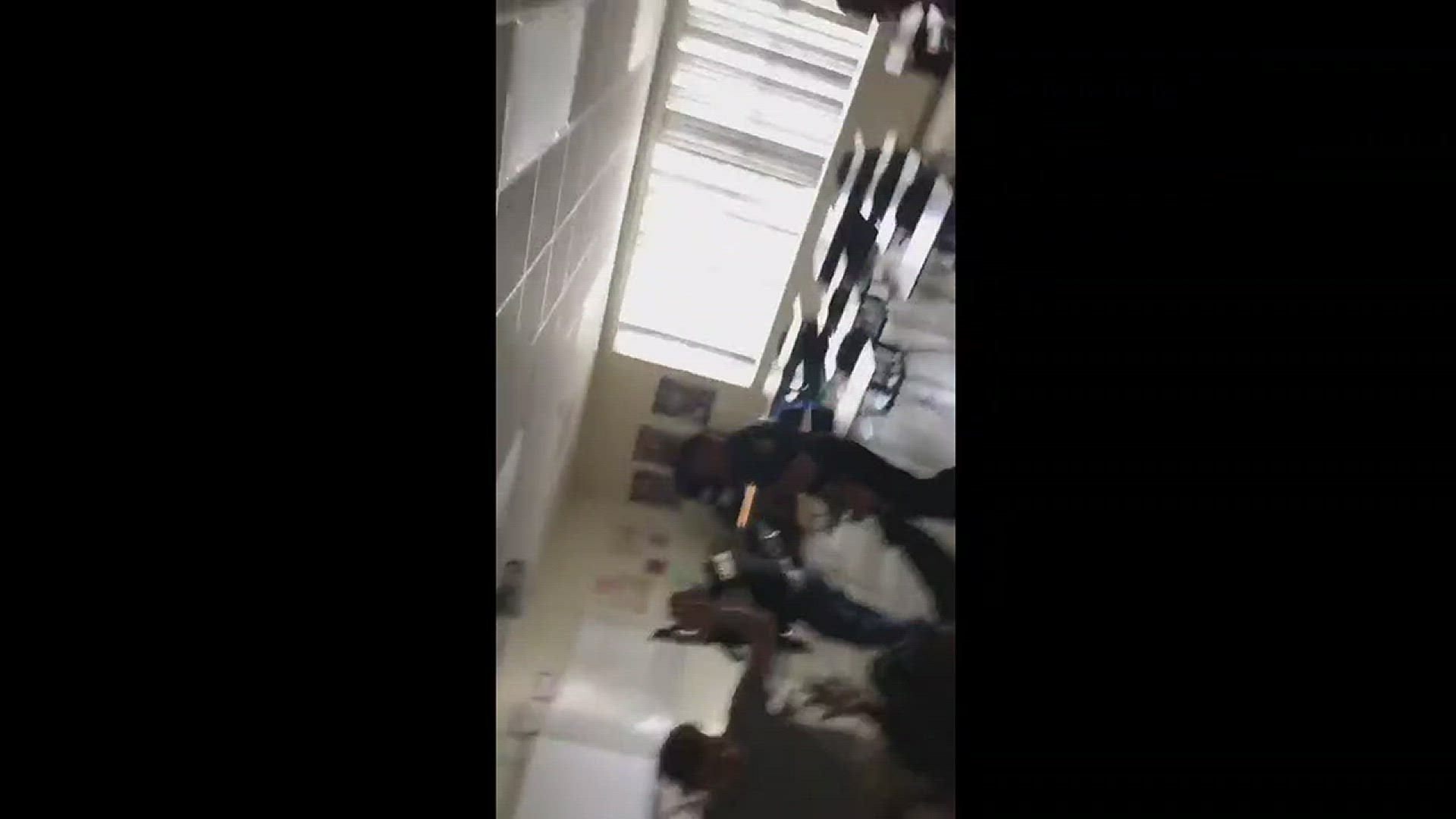 This video was shot by Nevada Klapp, a student at Forest High School of the moment police entered his classroom following a shooting at the school Friday.