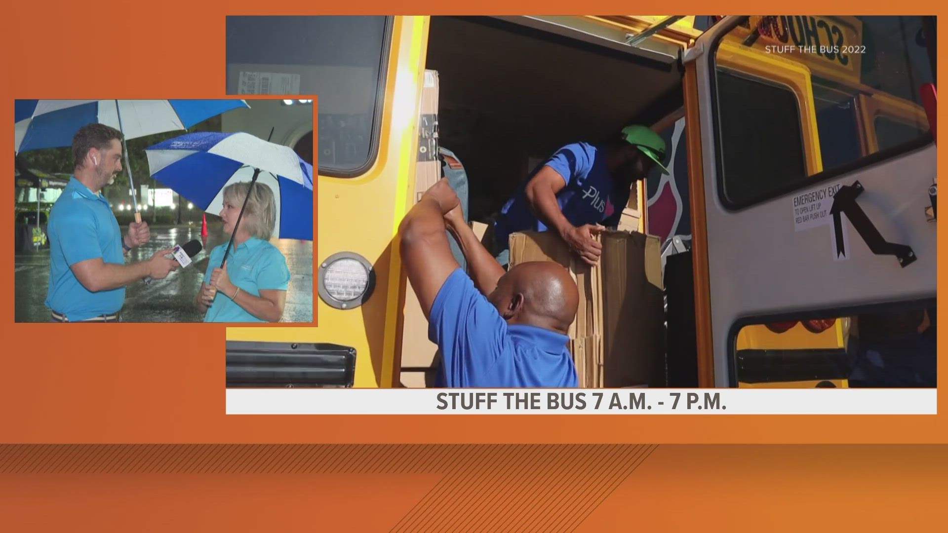 The Stuff the Bus event will be from 7 a.m. to 7 p.m. on Friday and is held at The Markets at Town Center near Sprouts and Chipotle in Jacksonville.