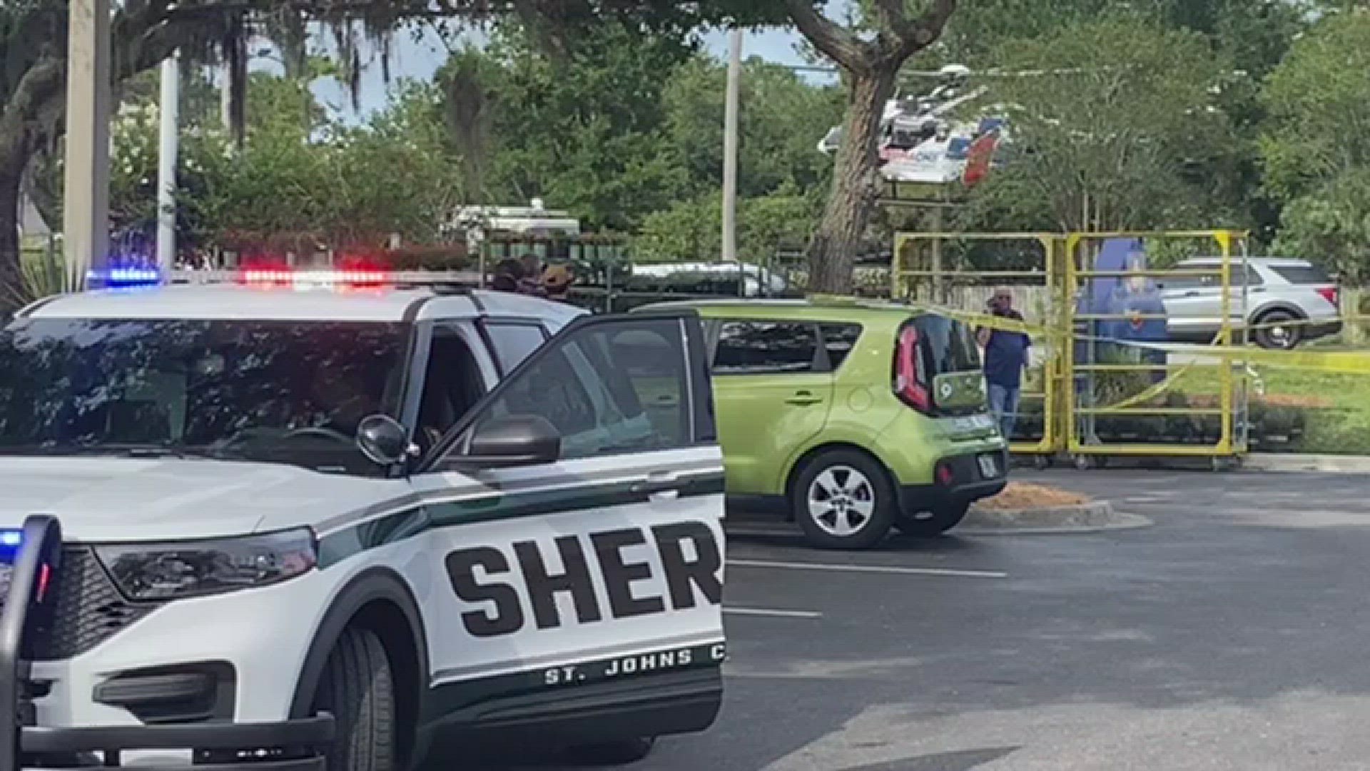 A patient could be seen life flighted from the scene of an incident in a Ponte Vedra shopping center.
