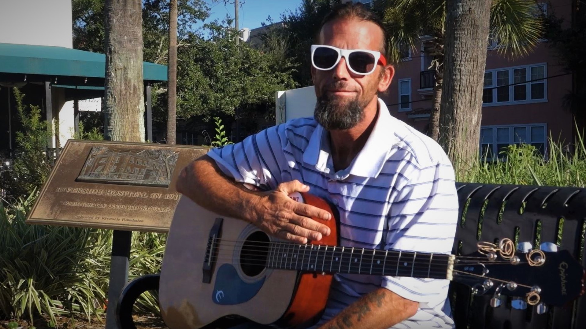 "They think homeless people are wackadoo, crazy ... or that they're all on drugs. They're not all on drugs though." -- Chevy Ethridge, Jacksonville street musician