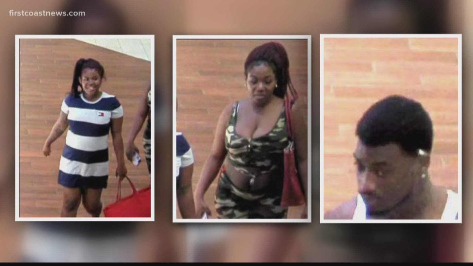 In just a week, five suspects are at large after stealing thousands of dollars' worth of merchandise at outlet stores in St. Johns County. ???????