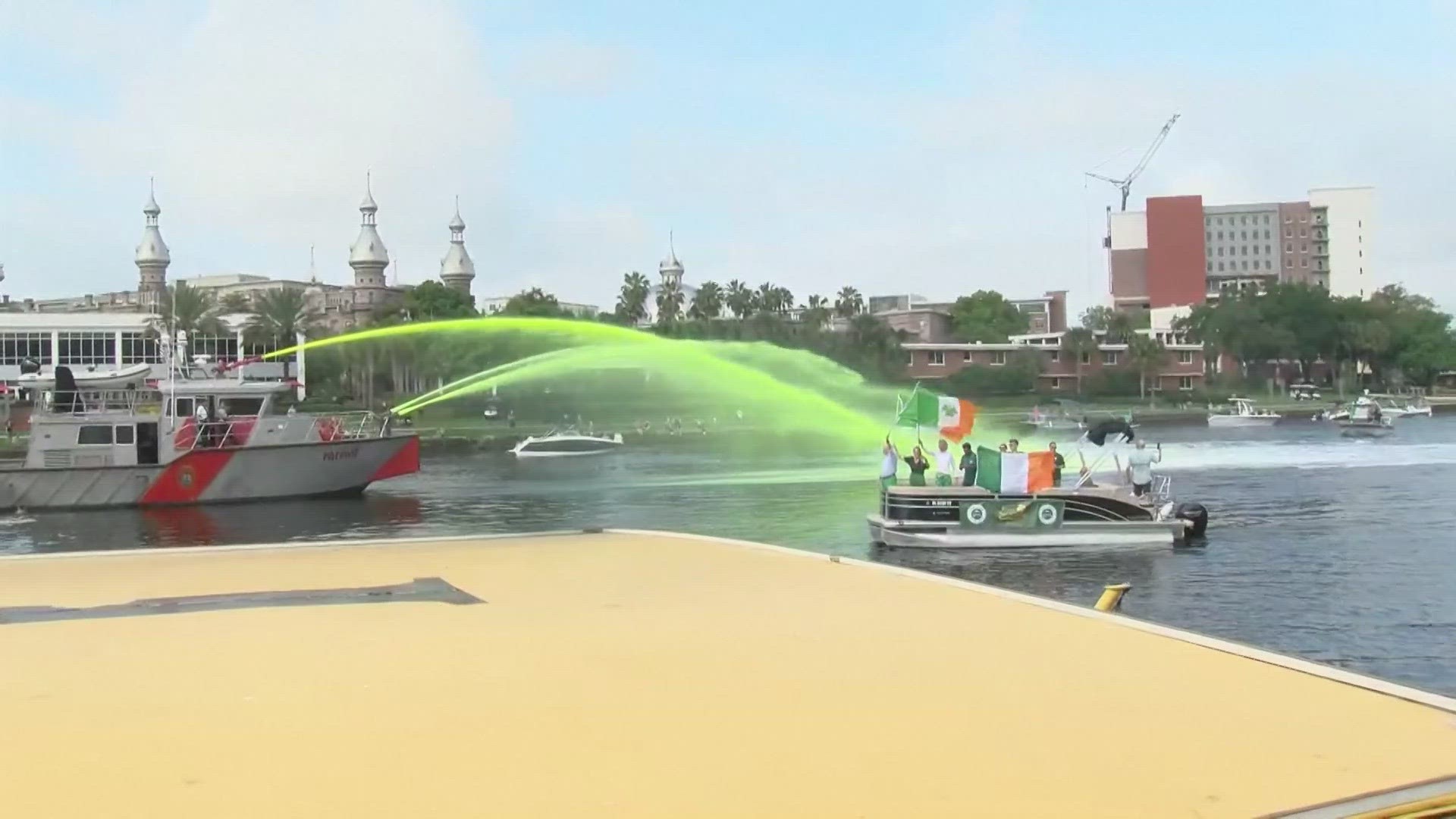 In Tampa, celebrations kicked off Saturday with an Irish-American tradition of dyeing the Hillsborough River green for the annual River O'Green Fest.
