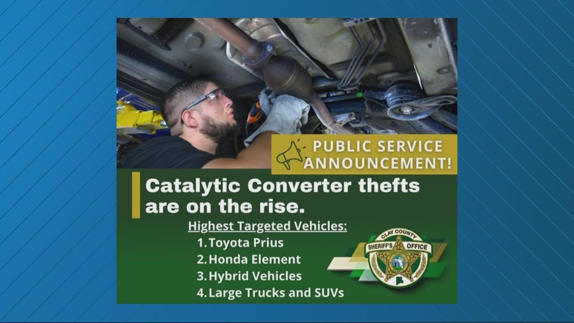 Clay County Sheriff's Office is warning residents which cars are being targeted.