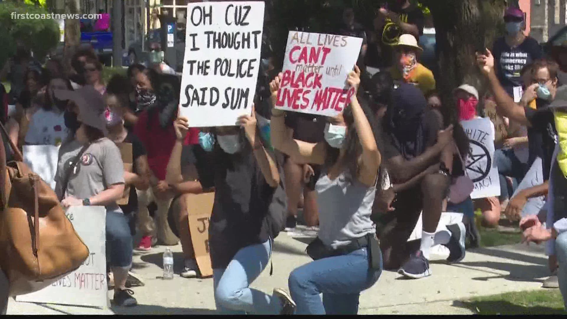 Protesters rallied against police brutality in St. Augustine.