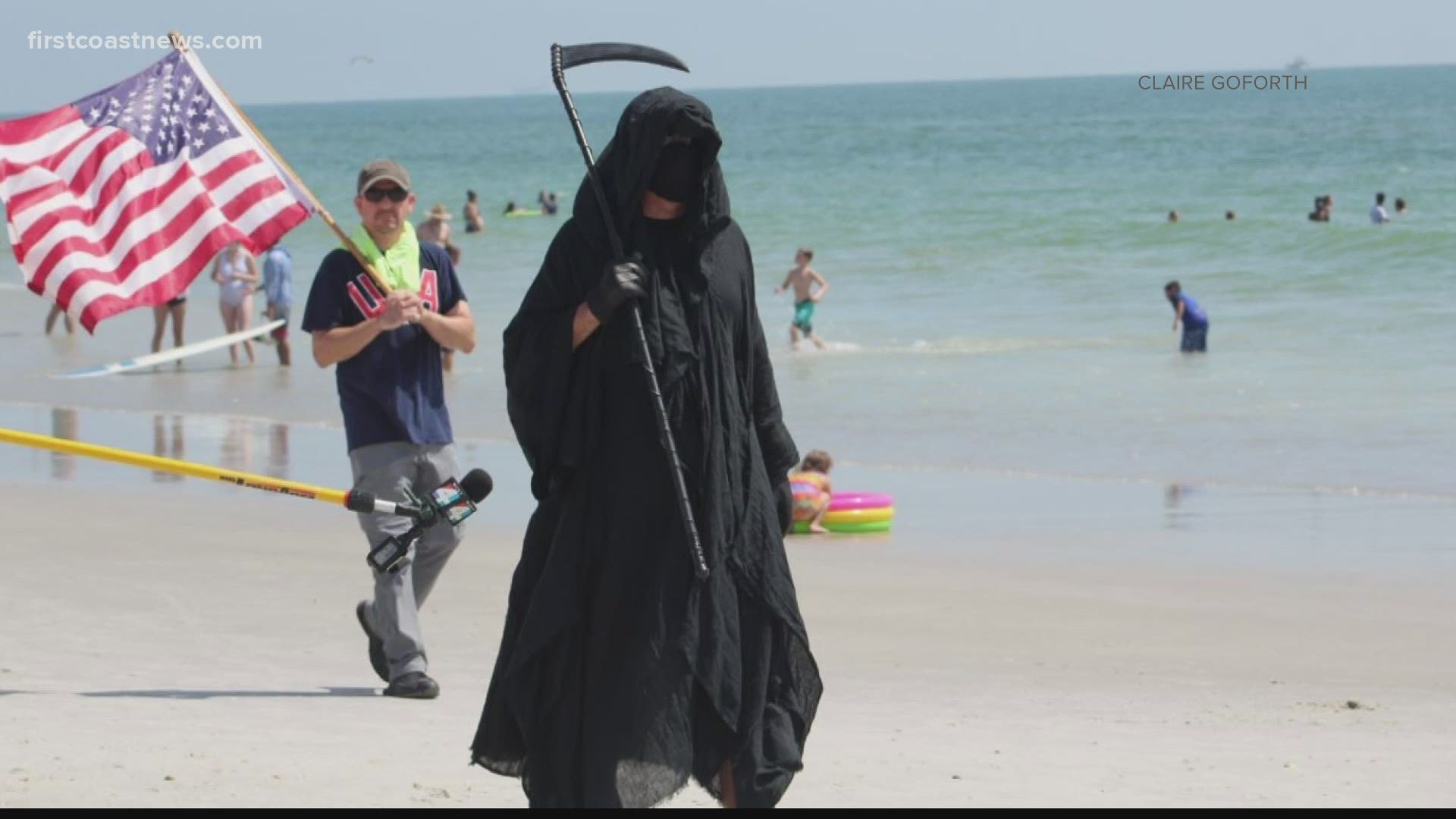 The grim reaper made a stop at Jacksonville Beach Friday ahead of the Fourth of July weekend.