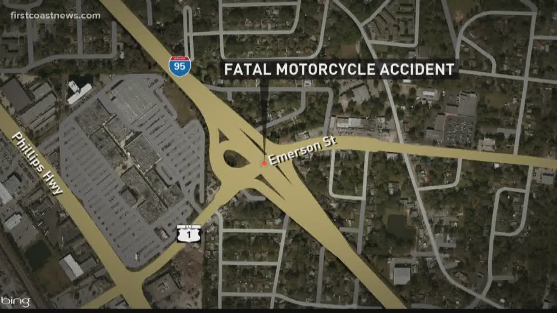 Jacksonville Sheriff's Office has reported a traffic fatality involving a motorcycle and semi-truck overnight on Emerson near the I-95 onramp.