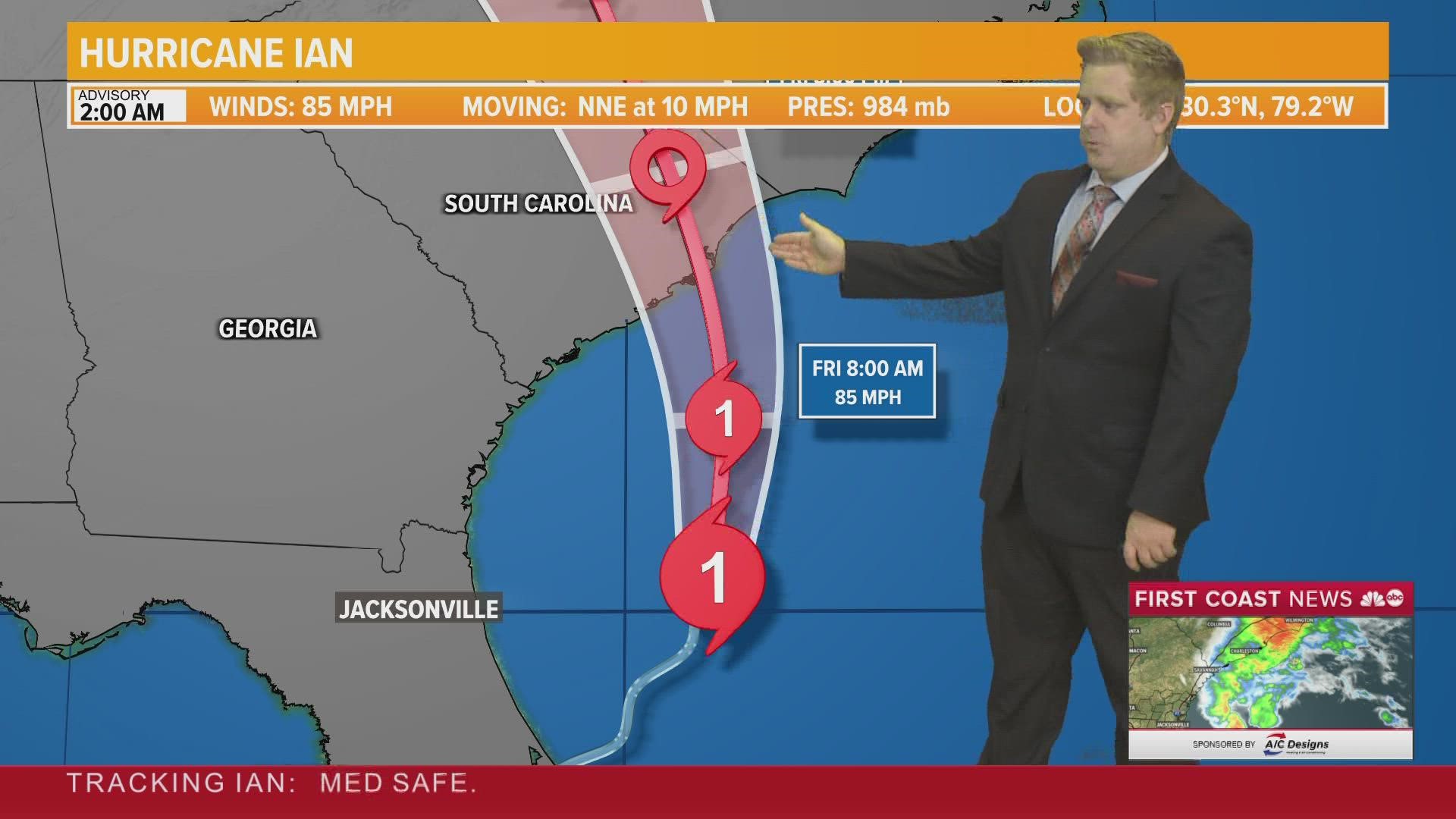 Hurricane Ian is moving offshore and towards the Charleston, South Carolina area.