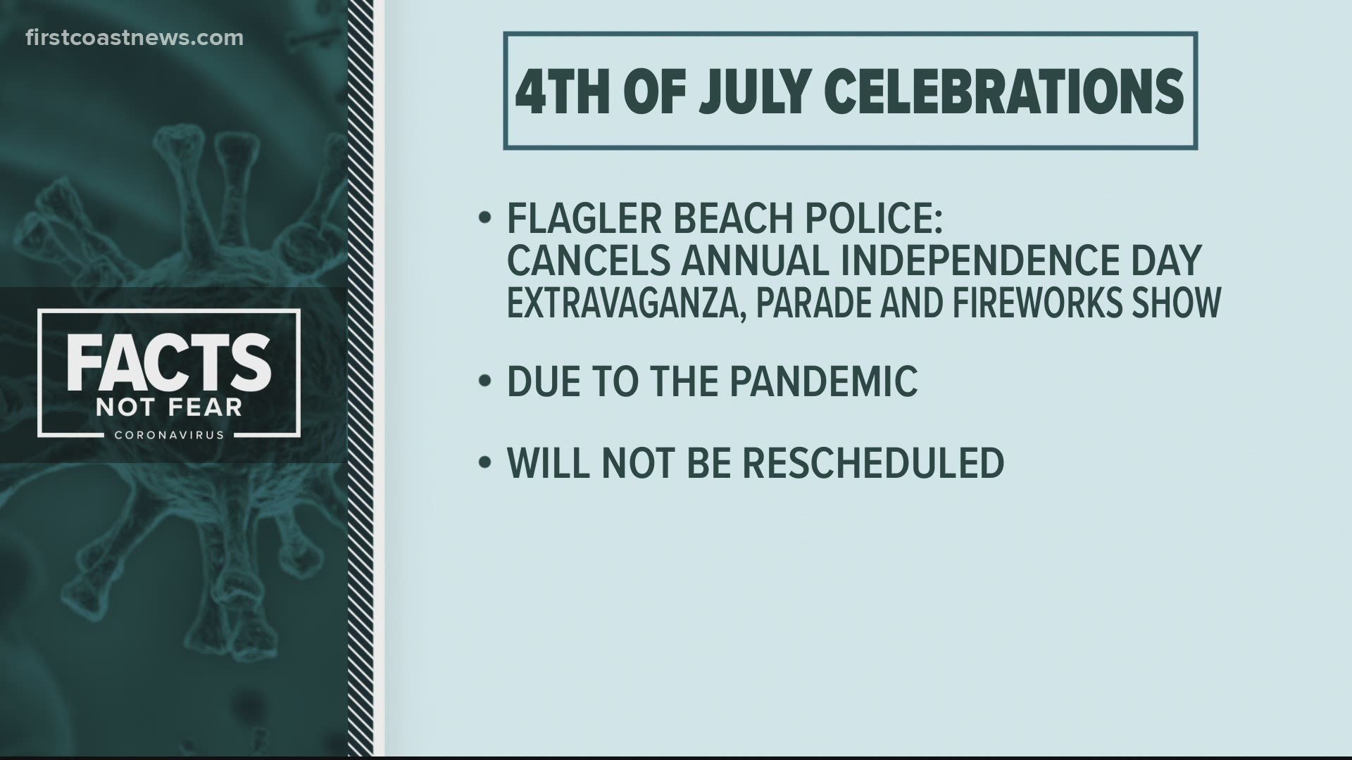 In a Facebook post, the city said it was a hard choice but is ultimately in the best interest of those living and visiting the area during the holiday.