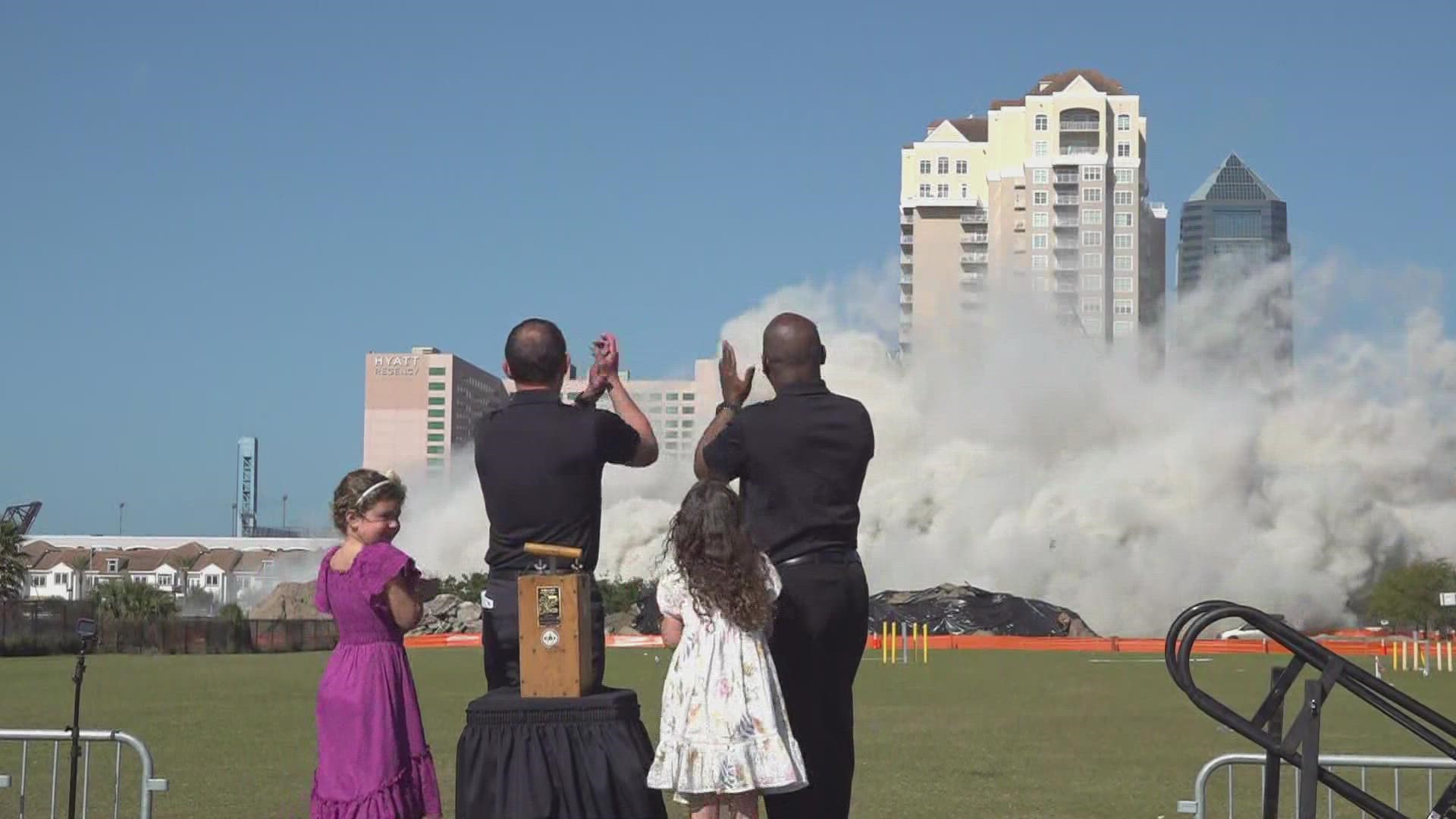 After 15 years, the longtime eyesore of the Downtown Jacksonville skyline is no more as the Berkman II building was imploded at 10 a.m. Sunday morning.