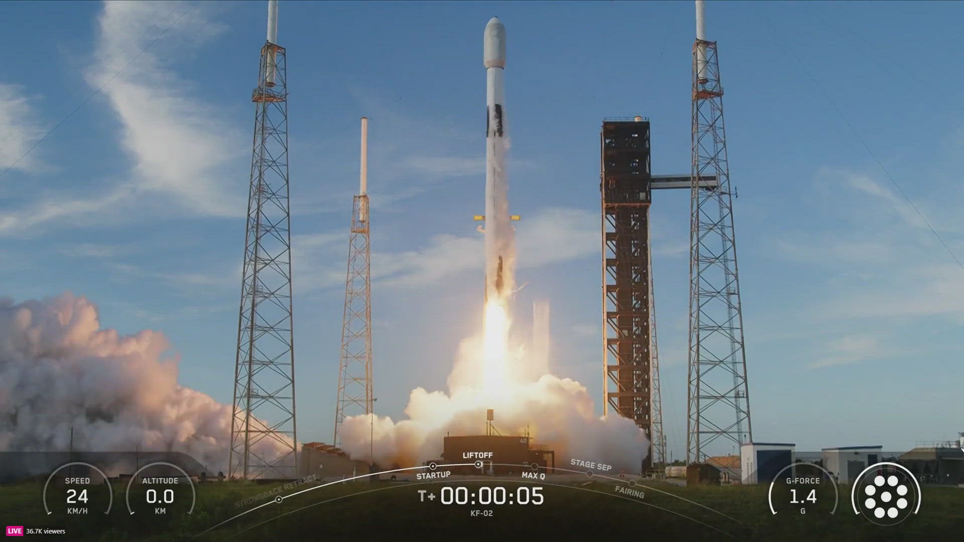 The rocket blasted off just after 8:30 a.m. It carried 24 satellites for Amazon's Project Kuiper broadband internet service.